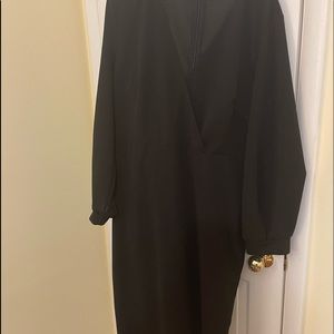 2xl black dress with sleeves
